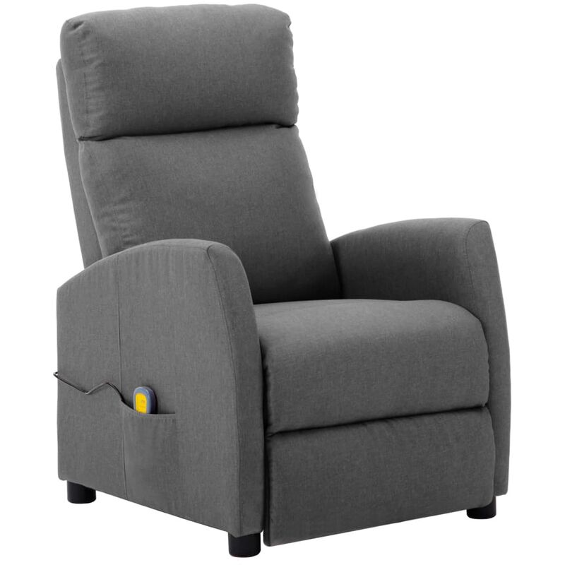

Sillón de masaje reclinable de tela gris claro
