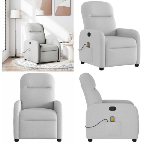 Sillón de masaje reclinable de tela gris nube - Reclinable - Asiento cómodo