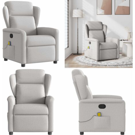 Sillón de masaje reclinable de tela gris nube - Reclinable - Asiento cómodo