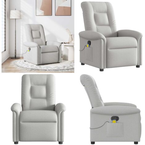 Sillón de masaje reclinable de tela gris nube - Reclinable - Asiento de masaje