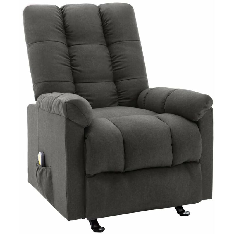 

Happyshopping - Sillon de masaje reclinable de tela gris oscuro