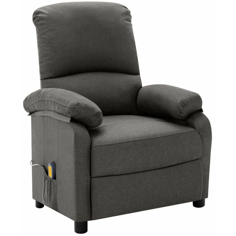 

Sillon de masaje reclinable de tela gris oscuro