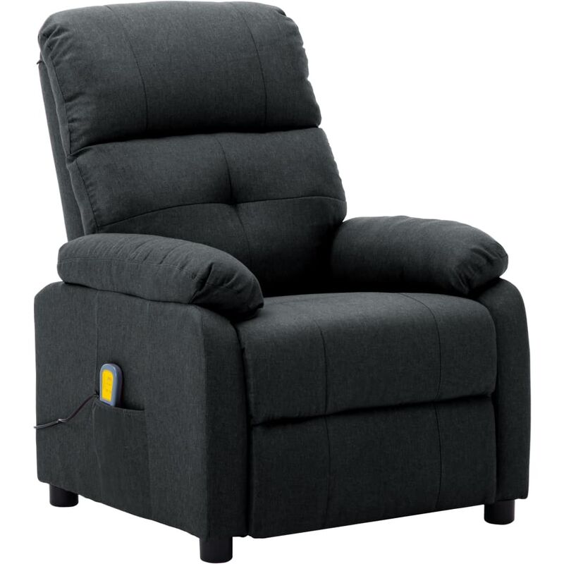 

Sillón de masaje reclinable de tela gris oscuro