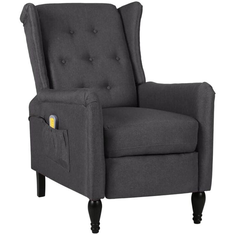 

Sillón de masaje reclinable de tela gris oscuro