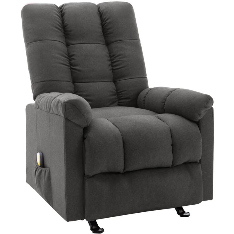 

Sillon de masaje reclinable de tela gris oscuro