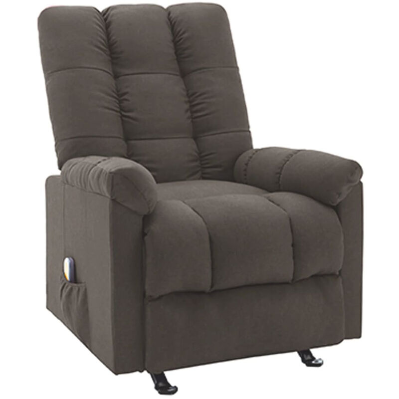 

Happyshopping - Sillon de masaje reclinable de tela gris taupe