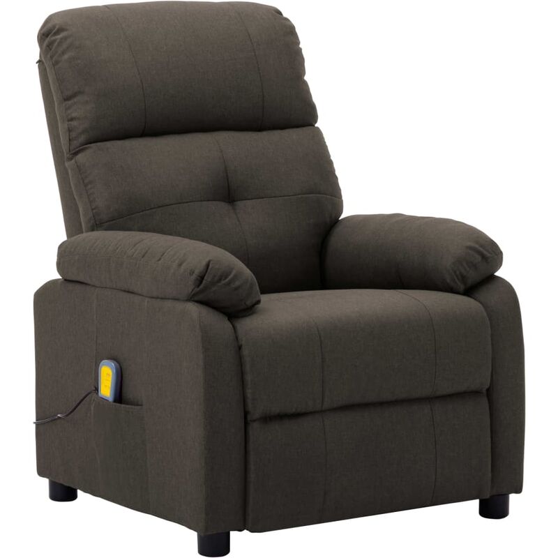

Sillón de masaje reclinable de tela gris taupe