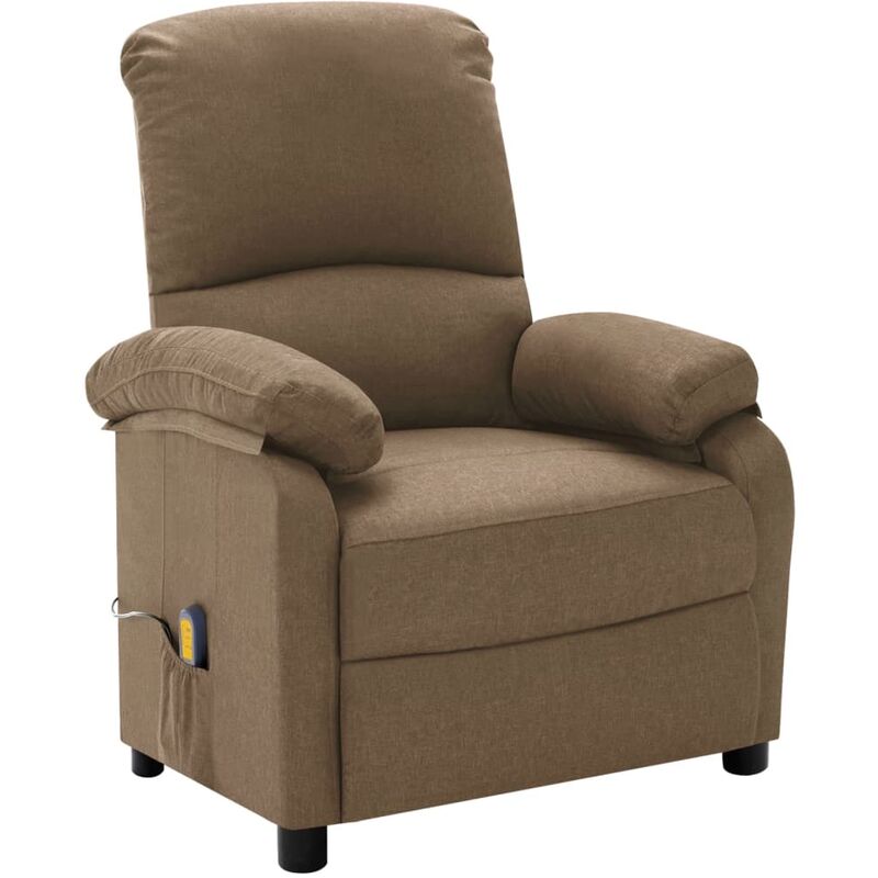 

Sillón de masaje reclinable de tela gris taupé