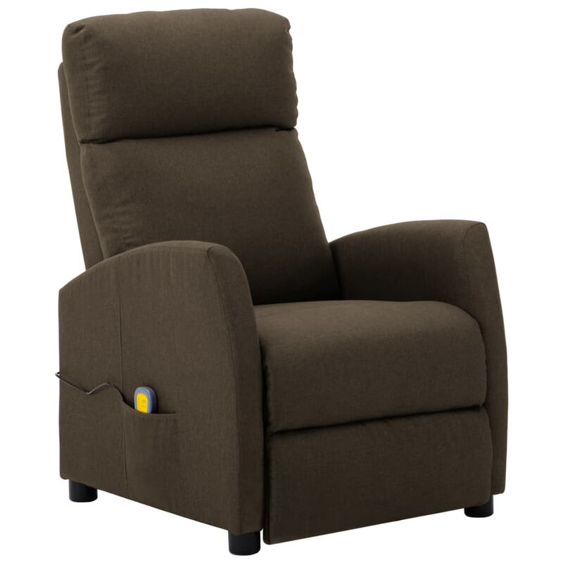 

Happyshopping - Sillon de masaje reclinable de tela marron