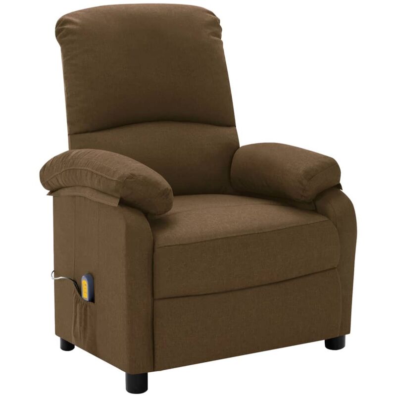 

Sillón de masaje reclinable de tela marrón