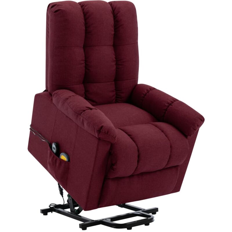 

Sillón Reclinable de Masaje de Tela Vino Tinto - Rojo - Vidaxl