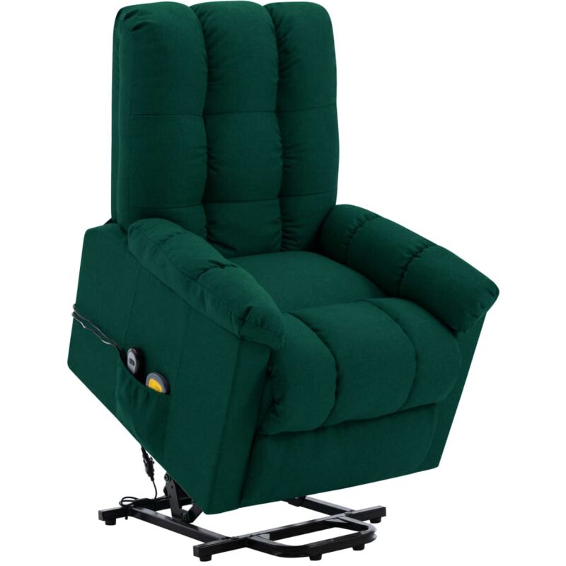 

Sillón Reclinable de Masaje de Tela Verde Oscuro - Verde - Vidaxl