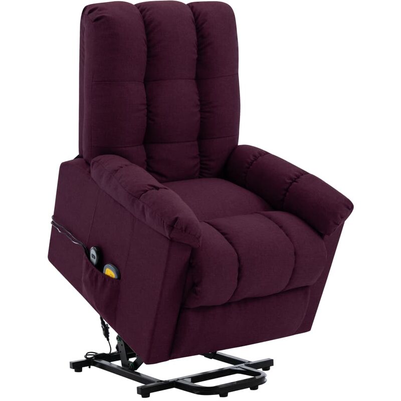 

Sillón Reclinable de Masaje de Tela Morado - Púrpura - Vidaxl