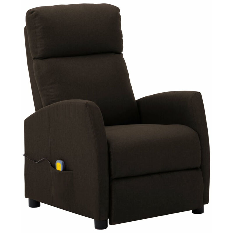 

Happyshopping - Sillon de masaje reclinable de tela marron oscuro