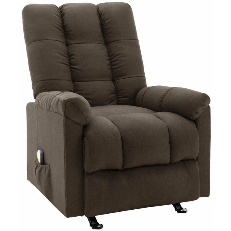 

Sillon de masaje reclinable de tela marron oscuro