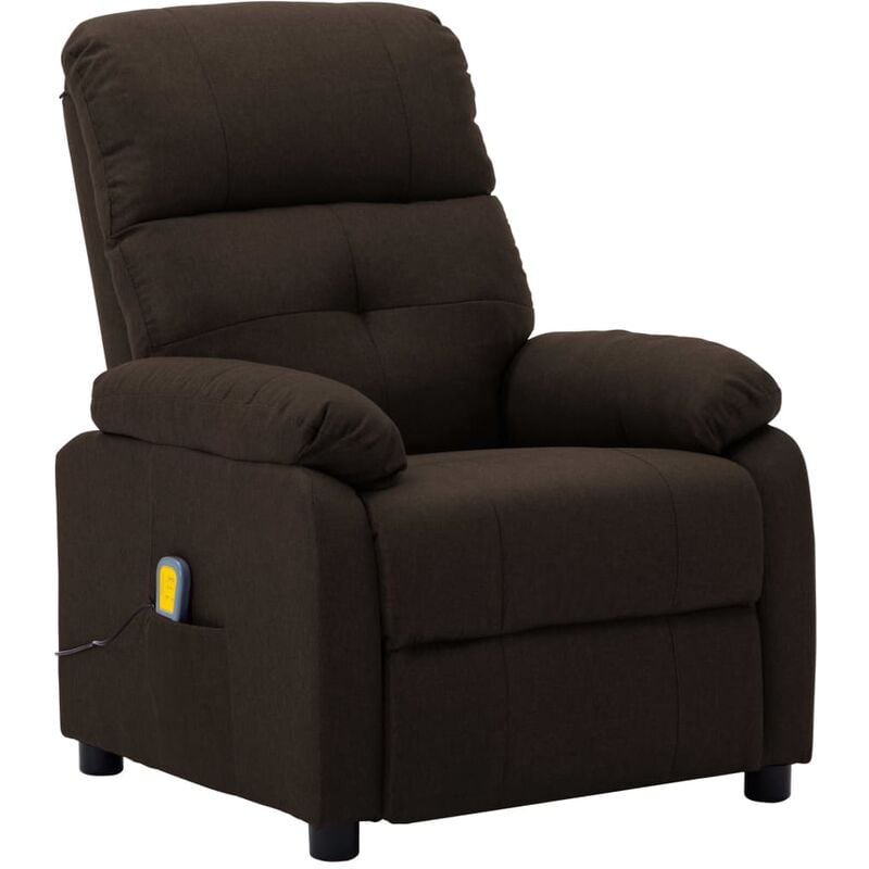 

Sillón de masaje reclinable de tela marrón oscuro