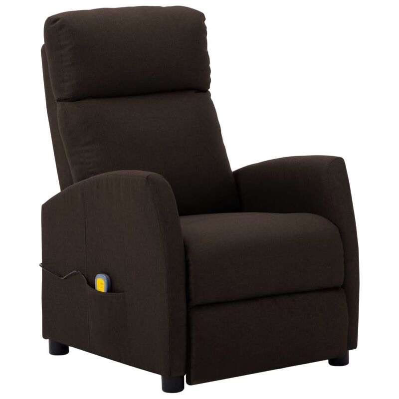 

Sillón de masaje reclinable de tela marrón oscuro