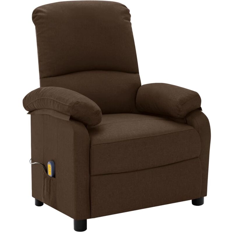 

Sillón de masaje reclinable de tela marrón oscuro