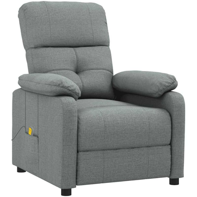 

Sillón de Masaje Reclinable de Tela Gris Oscuro - Gris - Vidaxl
