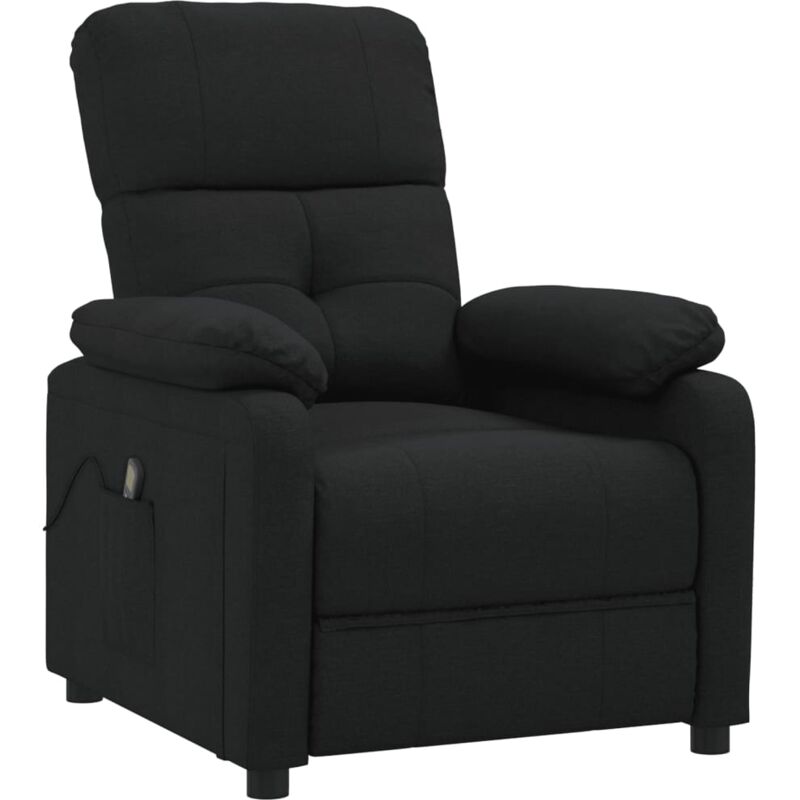 

vidaXL Sillón de Masaje Reclinable de Tela Negro - Negro
