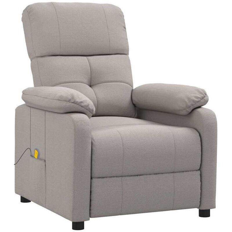 

Sillón de Masaje Reclinable de Tela Gris Taupe - Gris Topo - Vidaxl