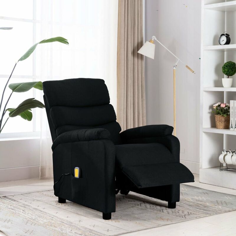

Happyshopping - Sillon de masaje reclinable de tela negro