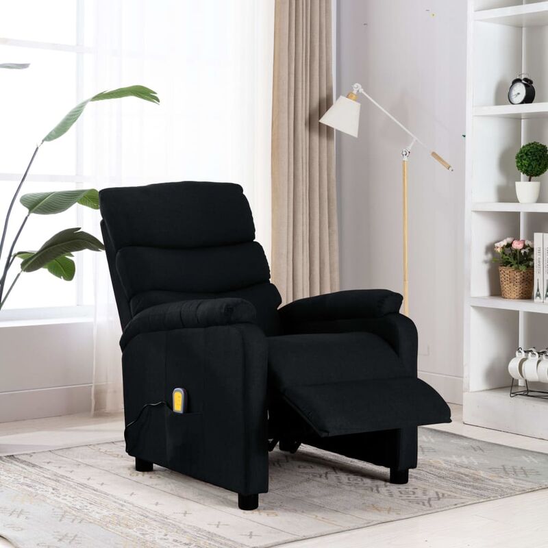 

Sillón de masaje reclinable de tela negro