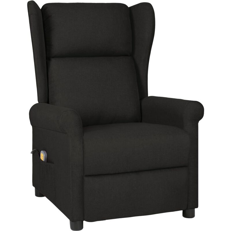 

Sillón de masaje reclinable de tela negro