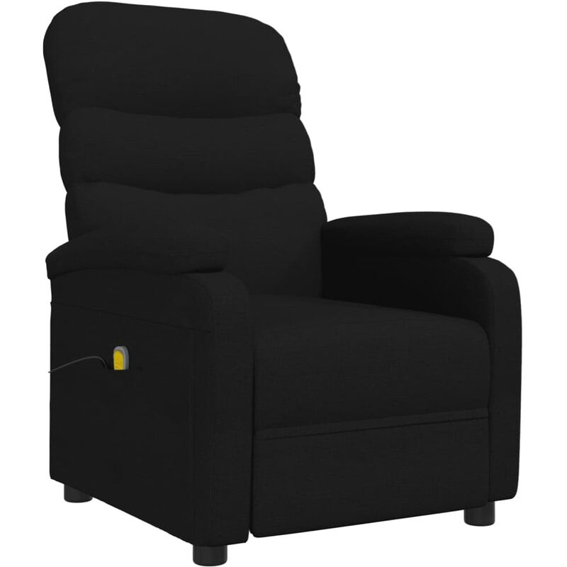 

vidaXL Sillón Reclinable de Masaje de Tela Negro - Negro