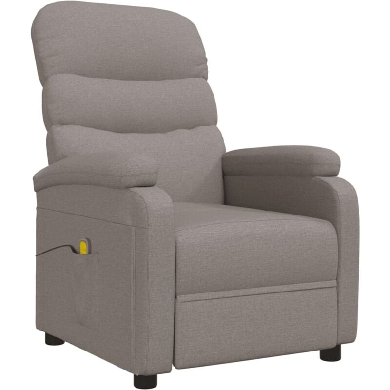

Sillón Reclinable de Masaje de Tela Gris Taupe - Gris Topo - Vidaxl