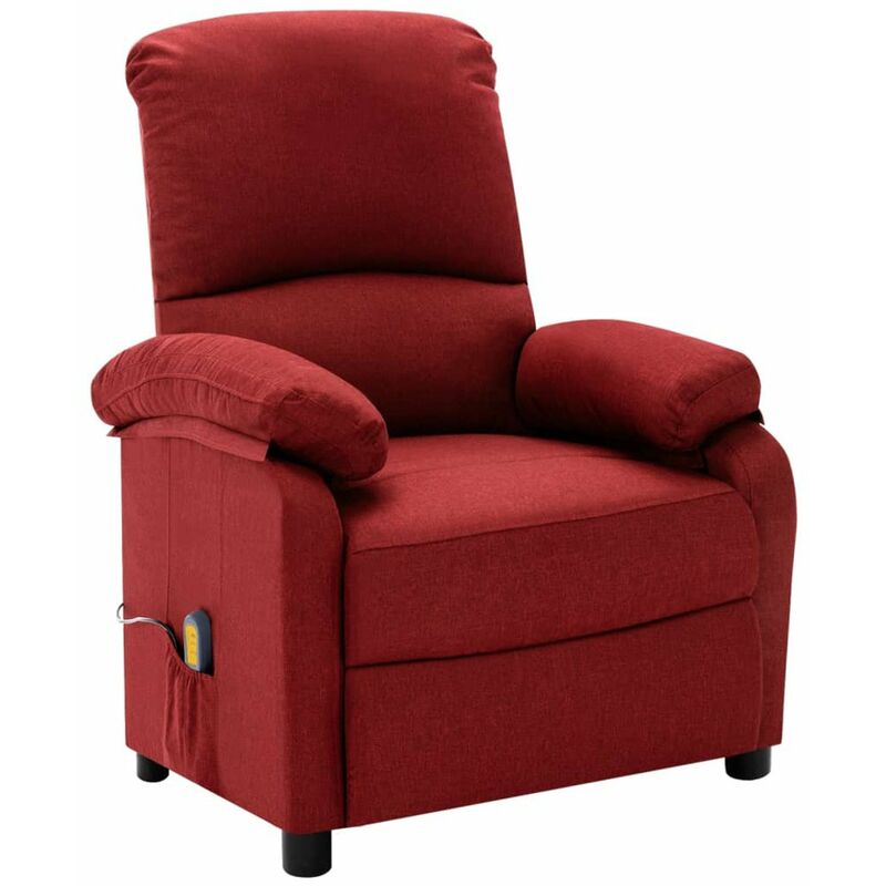 

Happyshopping - Sillon de masaje reclinable de tela rojo tinto