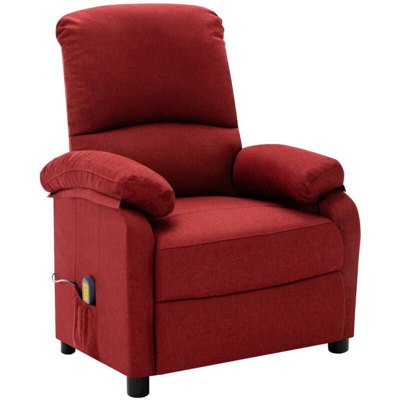 

Sillón de masaje reclinable de tela rojo tinto
