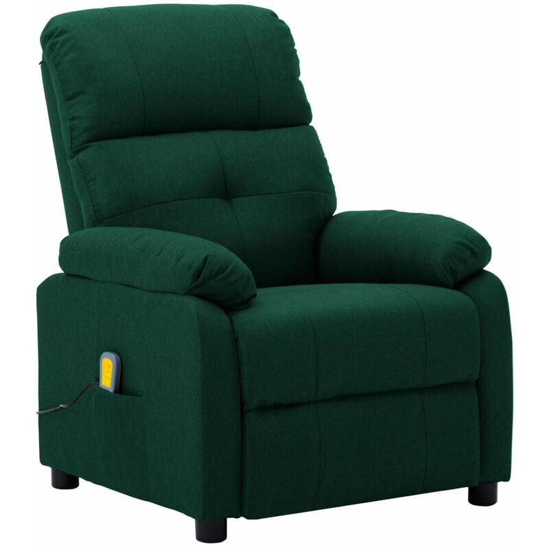 

Sillon de masaje reclinable de tela verde oscuro