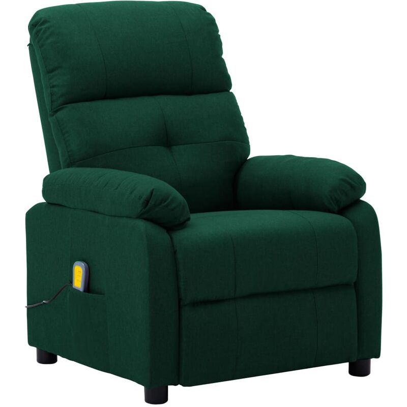 

Sillón de masaje reclinable de tela verde oscuro