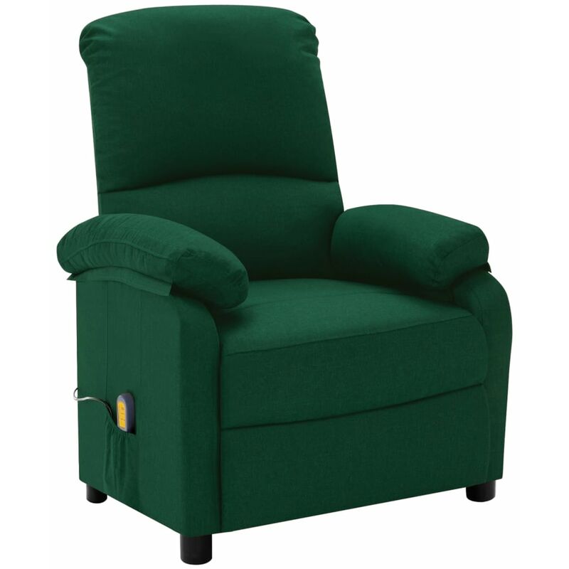 

Sillón de masaje reclinable de tela verde oscuro