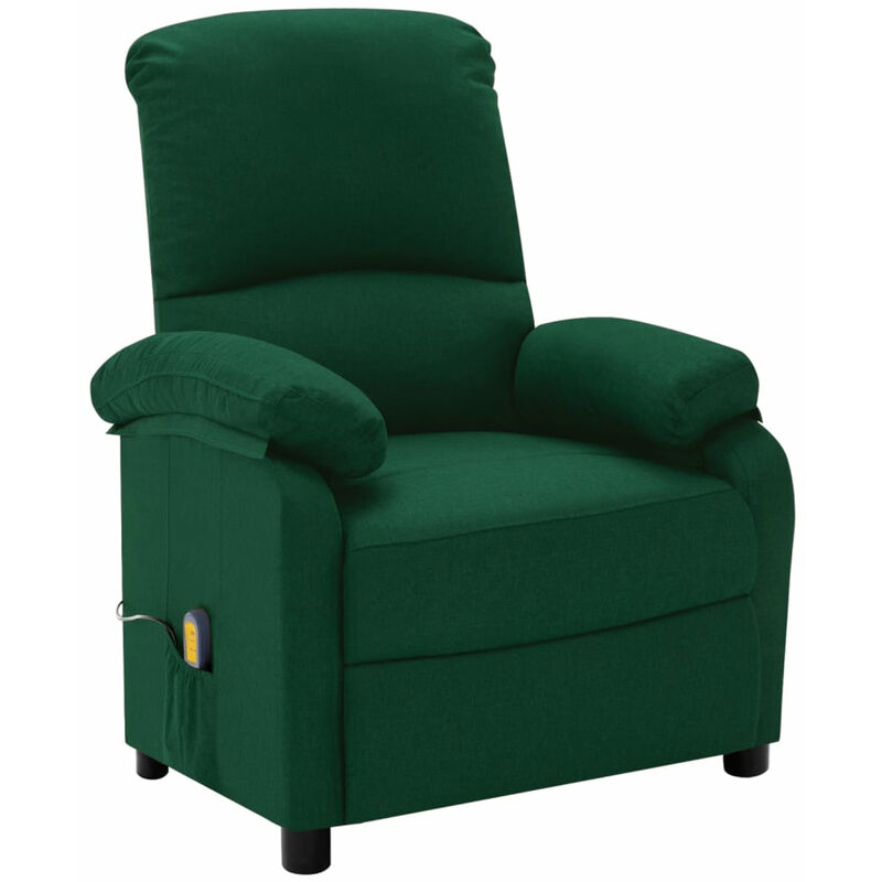 

Sillon de masaje reclinable de tela verde oscuro