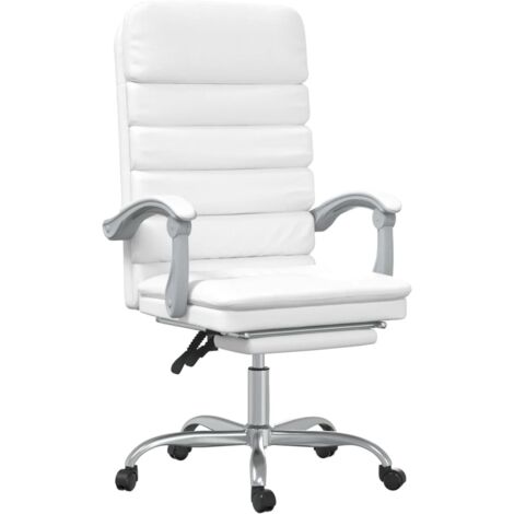 Sillón de masaje reclinable para estudio de oficina con ordenador piel sintética blanca 020025399