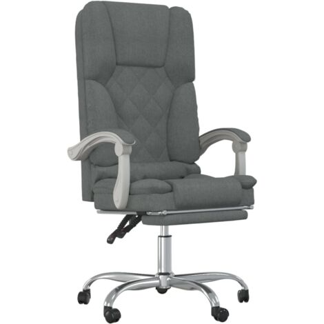 Sillón de masaje reclinable para estudio de oficina con ordenador tela gris oscuro 020025388