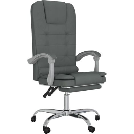 Sillón de masaje reclinable para estudio de oficina con ordenador tela gris oscuro 020025389