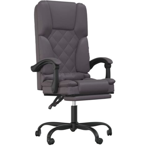 Sillón de masaje reclinable para oficina ordenador y estudio piel sintética gris 020025406