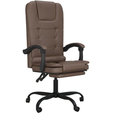 Sillón de masaje reclinable para oficina ordenador y estudio piel sintética marrón 020025410