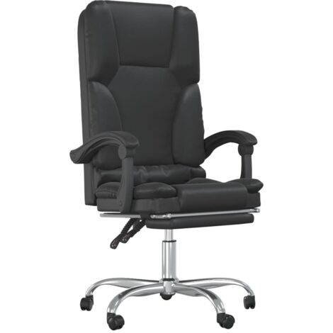 Sillón de masaje reclinable para oficina ordenador y estudio piel sintética negra 020025416