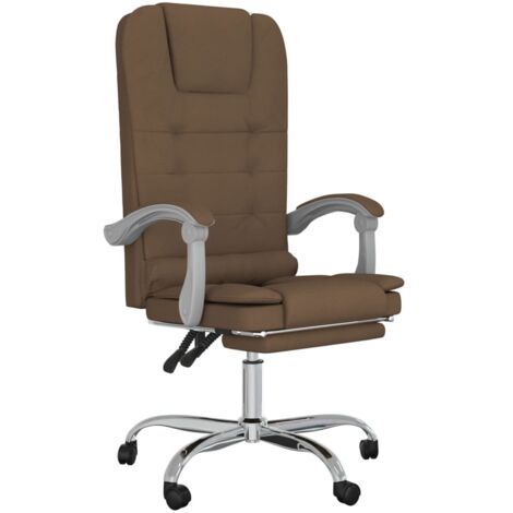 Sillón de masaje reclinable para oficina ordenador y estudio tela marrón 020025420