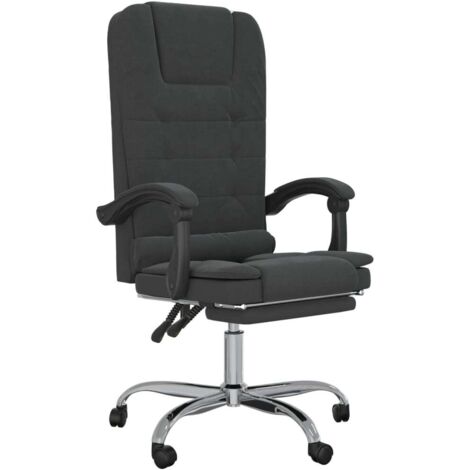 Sillón de masaje reclinable para oficina sala de ordenadores estudio terciopelo negro 020025423