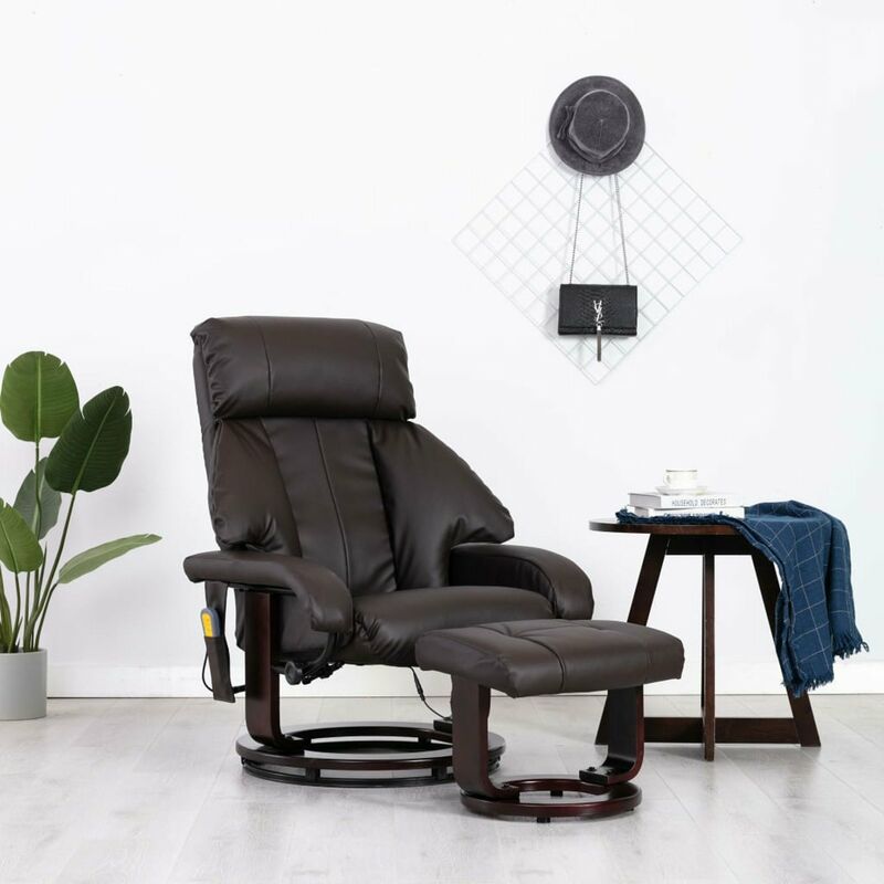 

Sillon de masaje reclinable para TV cuero sintetico marron