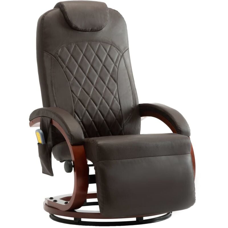 

Sillón de Masaje Reclinable para TV Cuero Sintético Marrón - Marrón - Vidaxl