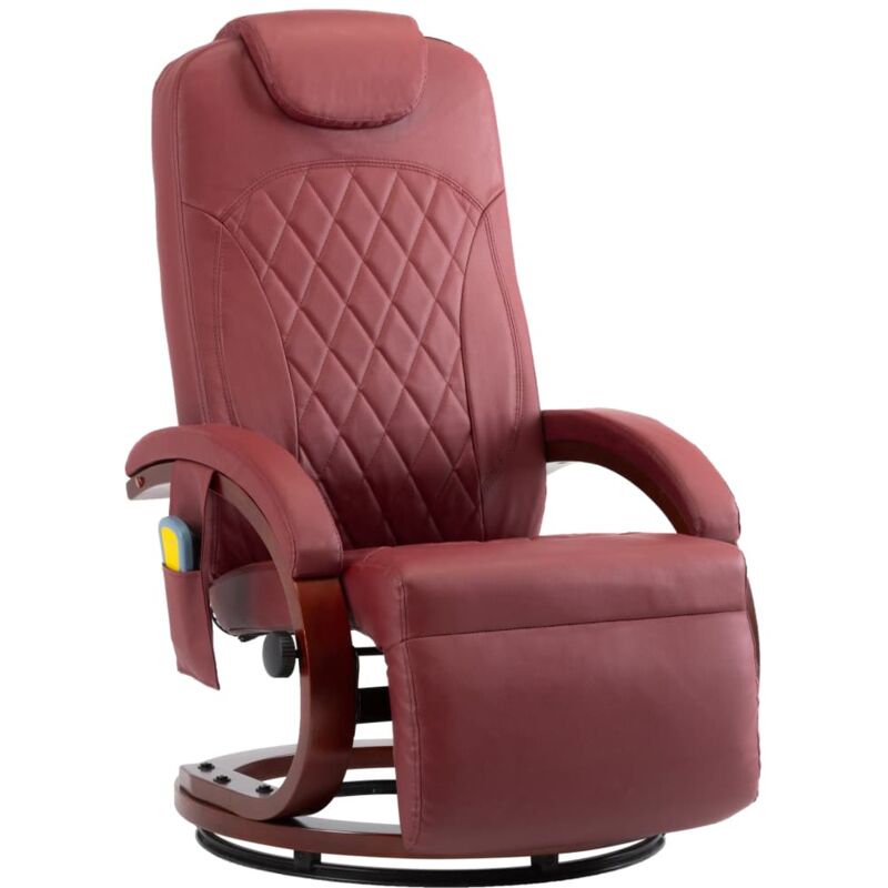 

Sillón de Masaje Reclinable para TV Cuero Sintético Vino Tinto - Rojo - Vidaxl