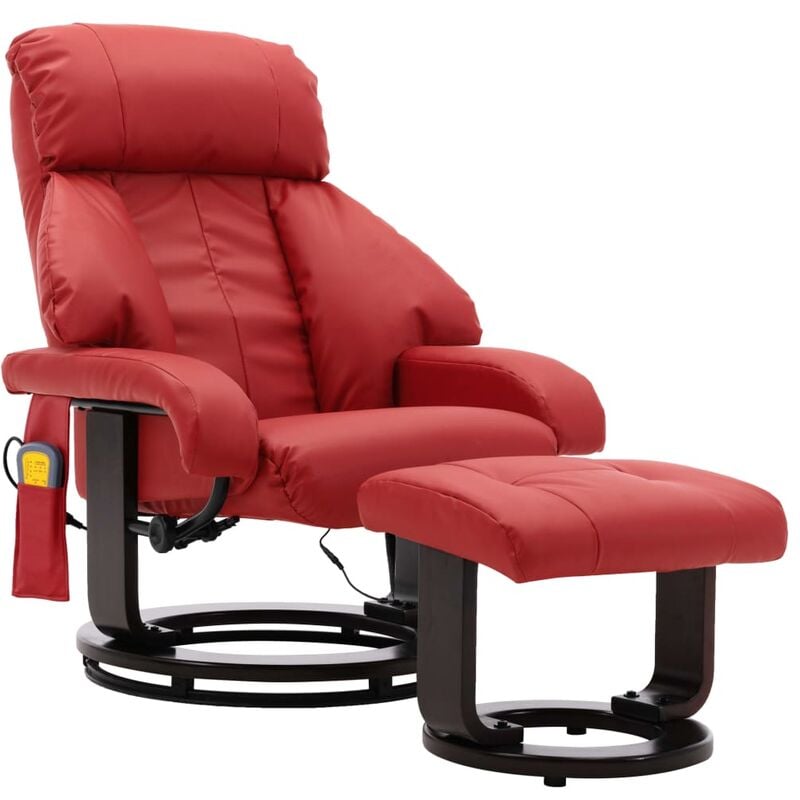 

Sillón de Masaje Reclinable para TV Cuero Sintético Rojo - Rojo - Vidaxl