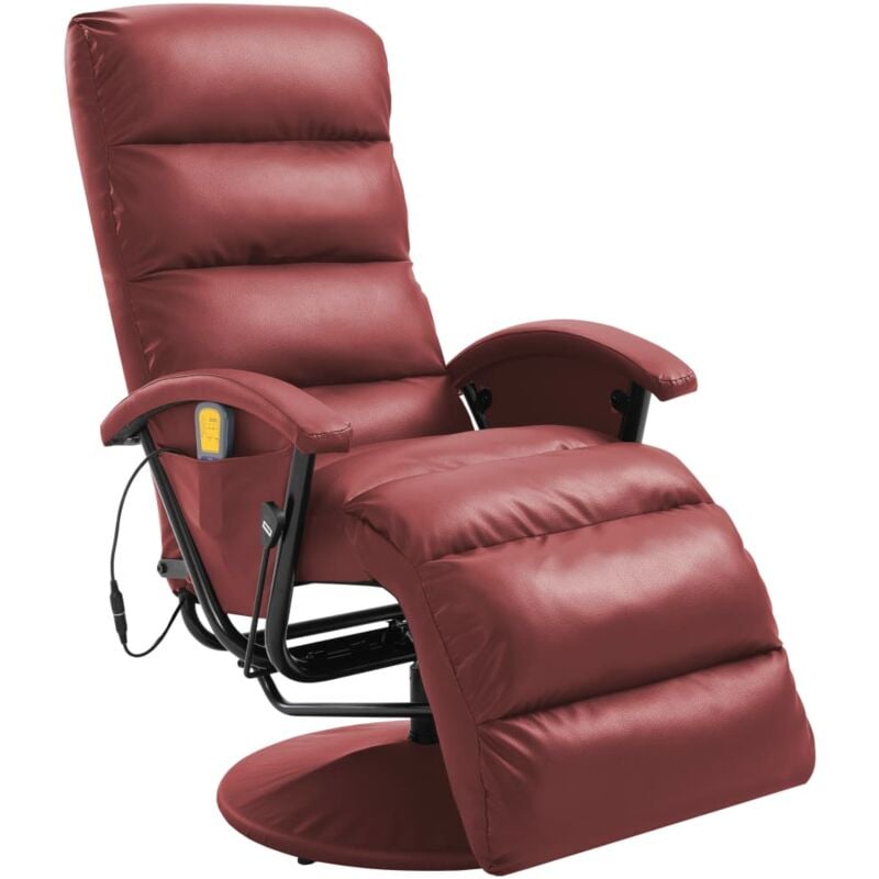 

Sillón de Masaje Reclinable para TV Cuero Sintético Vino Tinto - Rojo - Vidaxl