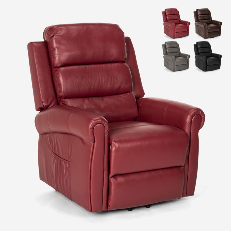 

Sillón de masaje relajante eléctrico con elevador calefactor con ruedas Isabel | Color: Rojo